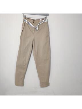 Tommy Hilfiger Beige Chino Pants with Striped Belt Size 4 Business Casual Preppy